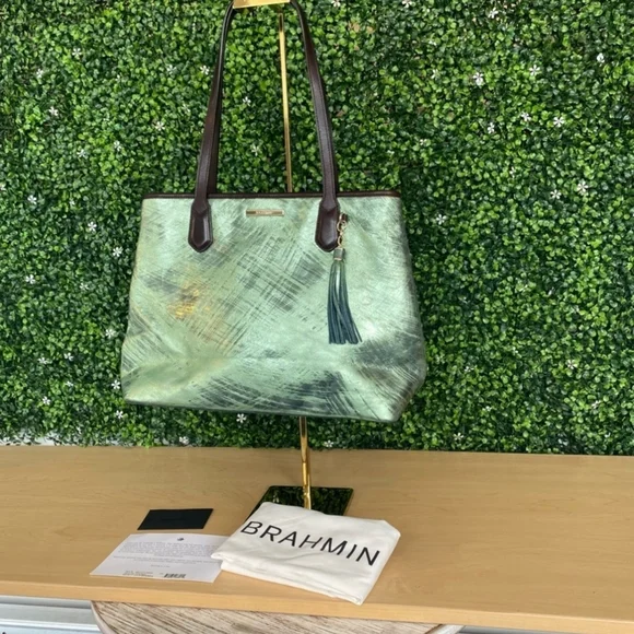Brahmin Duxbury Satchel - Hunter Mayara Metallic Tote - Picture 9 of 17